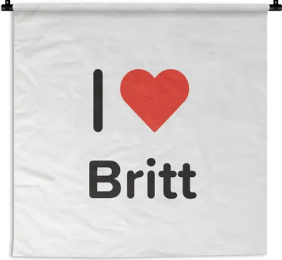 Produktbild von MuchoWow® Wandteppich Wandbehang Ich liebe - Britt - Mädchen 150x150 cm Tapisserie Dekoration Wandtuch - Wohnaccessoires - Modernes