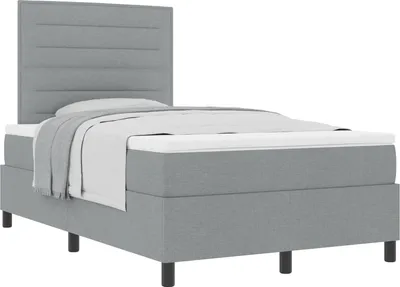 Zdjęcie produktu dla Łóżko sprężynowe z materacem Jasnoszary 120 x 190 cm tkanina