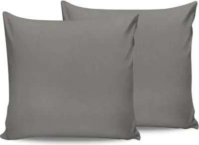 Produktbild von L'Essentiel Linge de Maison, Dark Grey, Kissenbezug-Set (2-teilig) (DE), Dunkelgrau, 100 % BAUMWOLLE RANFORCE, 80 x 80 cm