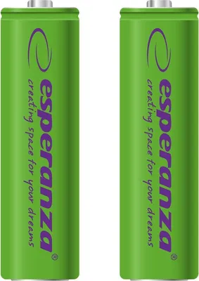 Produktbild von Esperanza Wiederaufladbare Batterien Ni-Mh Aa 2000Mah 2St. Grün