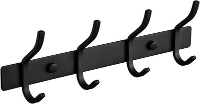 Obrázek produktu pro Uniqoos® Nástěnná věšák s 4 nerezovými háčky – úsporný, kvalitní věšák s nadčasovým designem, vhodný do koupelny, chodby, kuchyně a kanceláře