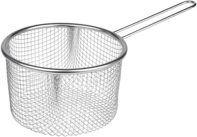 Obrázek produktu pro Košík na fritování - Friteza, košík - Příprava snacků - Nerezová ocel - 16 cm - Stříbrná barva