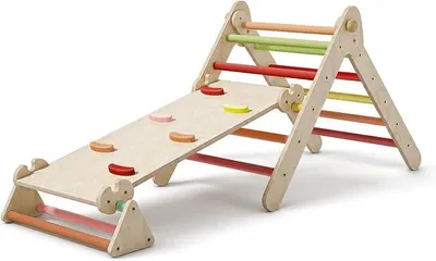 Imagen del producto de Silecomplaza, estructura de escalada interior, triángulo de escalada 3 en 1 con tobogán, plegable