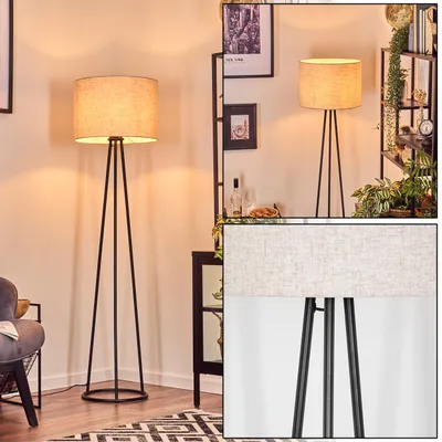 Produktbild von Schiavonea Stehlampe aus Metall/Stoff in Schwarz/Beige