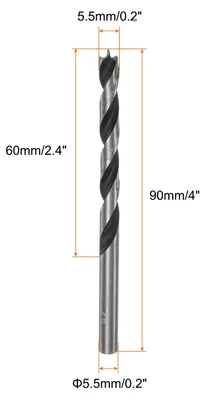 Zentrierspiralbohrer 5,5 mm, runder Schaft, für Holz, Kunststoff, Gummi