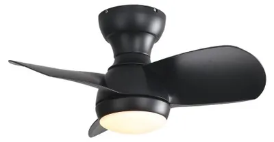 Image de AIORBER Ventilateur de plafond, 3 couleurs, 6 vitesses, avec éclairage & télécommande, minuterie, fonctionnement silencieux, bureau, chambre à coucher,Noir