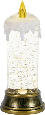 Produktbild von Lumineo LED Kerze mit Goldglitzerwirbel 9,3 x 22,5 cm warmweiß