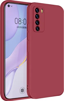 Produktbild von Huawei Nova 7 Hülle, LaimTop Slim Liquid Silikon Gel Gummi Schutzhülle für Huawei Nova 7 Rot