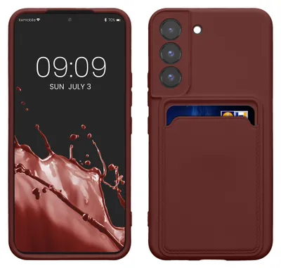 Produktbild von kwmobile Handyhülle für Samsung Galaxy S22 Hülle mit Kartenfach - TPU Case - Kabelloses Laden - Schutzhülle Cover in Tawny Red