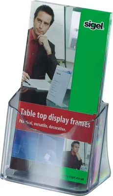 Produktbild von Tisch-Prospekthalter DIN lang mit 1 Fach glasklar VE=4x1 Stück