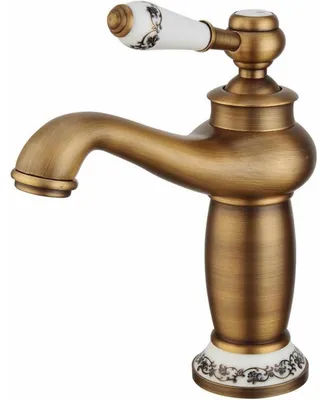 Immagine prodotto di Miscelatore monocomando in ottone anticato per lavabo, con attacco per acqua calda e fredda G3/8