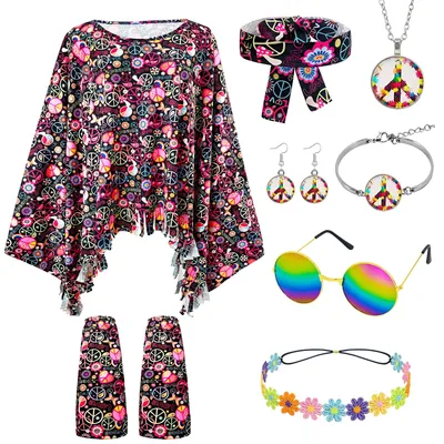 Image de Costume hippie pour femmes, avec accessoires