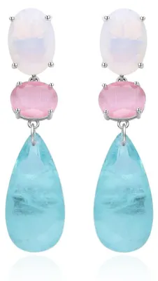 Produktbild von Lange Silberohrringe mit farbigem Glas AGT-E120PC