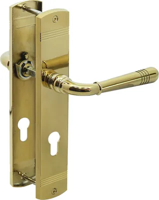 Produktbild von Türbeschlag 1612 Helena LS PZ Messing poliert PVD Türklinke