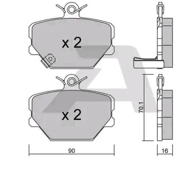 Produktbild von AISIN Bremsbeläge Satz Bremsklötze für SMART FORTWO Coupe (451) BPMB-1001