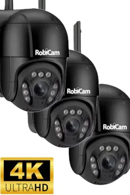 Zdjęcie produktu dla 3 aparaty, 8 MP, 4K, czarne, RobiCam, iCsee, A13, Ultra HD