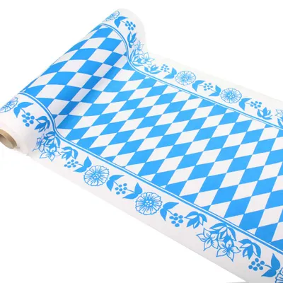 Produktbild von 24m Duni Bayern Raute Tischläufer B40cm Tischband Dunicel blau weiß
