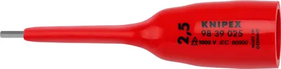 Produktbild von KNIPEX Steckschlüsseleinsatz für Innensechskantschrauben mit Innenvierkant 3/8 Zoll 92 mm