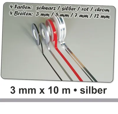 Produktbild von Hermann Schütz Auto Zierstreifen Deco-Stripe silber 3mm x 10m