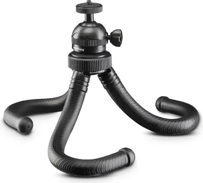 Image de Mantona Gibbo Flex Mini Trépied Noir 30 cm Rotule 3D Tête sphérique 360° Trépied Appareil photo Trépied de voyage Support pour smartphone & compatible avec GoPro Accessoires Caméra Sport