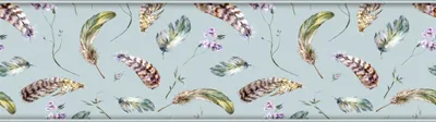 Zdjęcie produktu dla Sanders & Sanders samoprzylepna granica tapety pióra szaro-niebieskim 500 x 14 cm