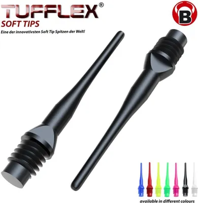 Produktbild von BULL'S Tufflex Soft Tips 6mm(2BA) - weiß -- 1000 Stck