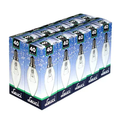 Produktbild von 10 x Leuci Glühbirne Kerze 40W E14 klar Glühlampe 40 Watt Glühbirnen Glühlampen Kerzen