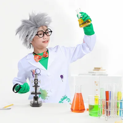 Immagine prodotto di Costume da scienziato, taglia 10-12 anni, composto da 5 pezzi, ideale per feste a tema