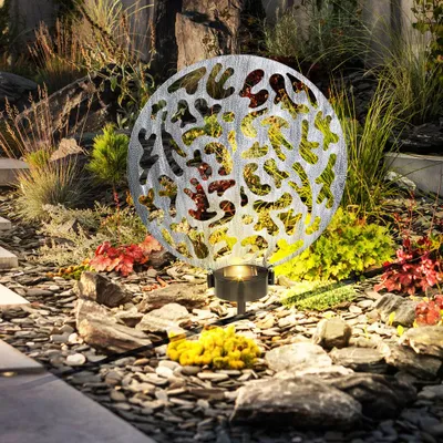 Produktbild von LED Solar-Steckleuchte, Lichteffekt, antik silber, H 41 cm