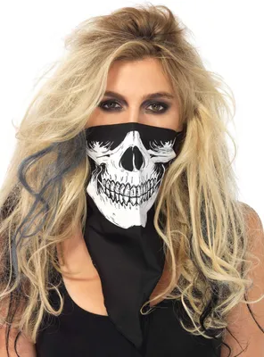 Produktbild von Totenkopf Halstuch schwarz-weiß