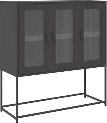 Produktbild von Sideboard Schwarz 100,5x39x107 cm Kaltgewalzter Stahl