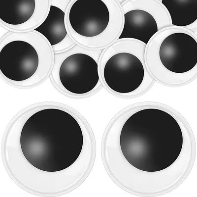 20 selbstklebende Wackelaugen 50 mm, schwarz-weiß, für Bastelarbeiten