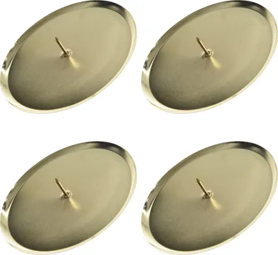 Produktbild von Adventskranzkerzenhalter Goldfarben Ø 8 cm aus Metall - 4er Set