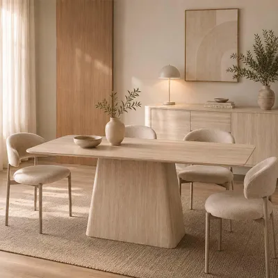 Produktbild von Milton & Oldbrook Esstisch 180 cm Fermo Travertinlook