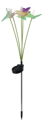 Produktbild von 2er-Set Solar-/Dekoerdspieß "MARIPOSA" ca. 70 cm hoch, Inkl. 6x LED / 0,32 W, 2,8 lm / 3000 K – mit Schiebeschalter