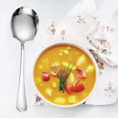 Imagen del producto de Juego de cucharas para servir de acero inoxidable, de 2 piezas, cucharas grandes para buffets, para la cocina
