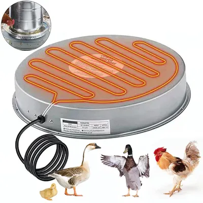 Produktbild von Heizplatte für Geflügeltränke, Metall-Tränkenheizer für Hühner mit Thermostat, Ø 37 cm, ideal für Winter & Farmgebrauch
