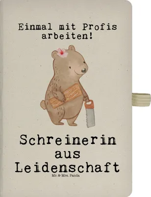 Produktbild von Mr. & Mrs. Panda Tagebuch Schreinerin Leidenschaft - Transparent - Geschenk, Kladde, notizbuch, Journal, Skizzenbuch, Adressbuch