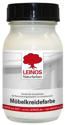 Produktbild von LEINOS Möbelkreidefarbe Weiß 0,1 l für Möbel innen, lösemittelfrei, matt