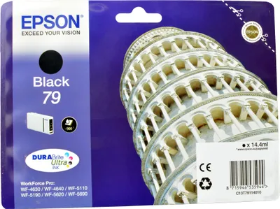 Produktbild von Epson Tower of Pisa Tintenpatrone 79 Black, Standardertrag, Schwarz, Tinte auf Pigmentbasis, 1 Stück(e)