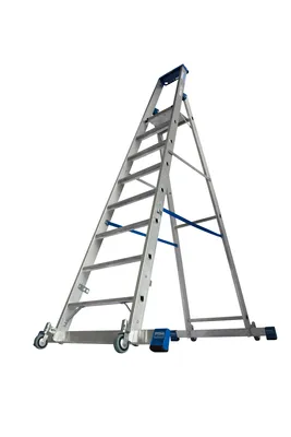 Produktbild von STABILO Stufen-StehLeiter, fahrbar mit Traverse, 8 Stufen, 127327