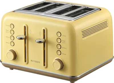 Produktbild von Buydeem DT640, 4 Scheibe(n), Gelb, Edelstahl, Niveau, Drehregler, Retro, 1800 W