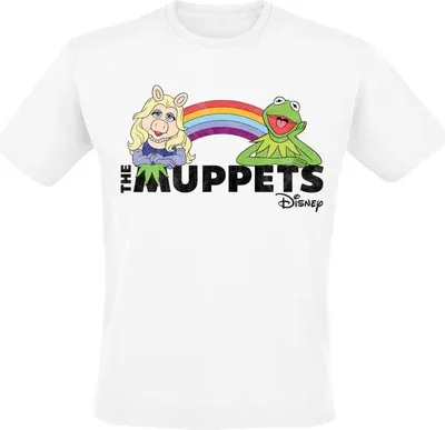Produktbild von The Muppets T-Shirt Herren Rainbow Logo weiß 4XL