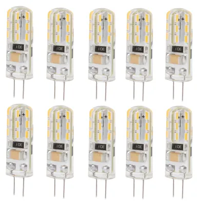 Produktbild von 10 Stück G4 LED-Lampe mit doppeltem Fußsockel, 1,5 W, AC110 V, 110 lm, Silikonlicht für Landschaftsbeleuchtung, Innenhof, Warmweiß 3000 K