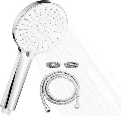 Immagine prodotto di Set di soffioni doccia con 5 impostazioni di getto e tubo flessibile da 2 m per bassa pressione dell'acqua