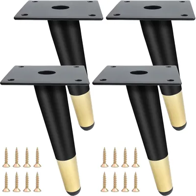 Produktbild von Set mit 4 Metallmöbelbeinen, 15 cm hoch, für DIY-Projekte