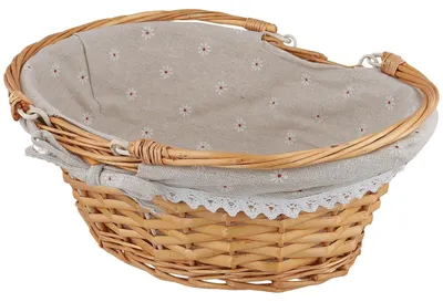 Image de Panier de pique-nique en rotin avec deux poignées pliables