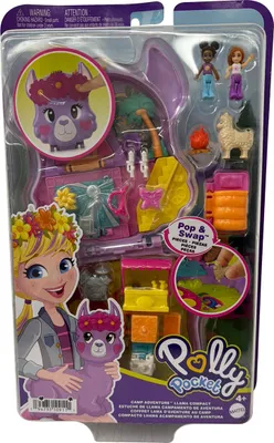 Obrázok produktu pre Polly Pocket, Camp Adventure - Llama Compact, hracia súprava HKV33, vrátane 2 figúrok a príslušenstva