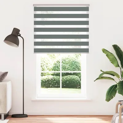 Obrázok produktu pre vidaXL Dvojitá roletka, tmavošedá, 125 x 200 cm, šírka látky 120,9 cm, polyester