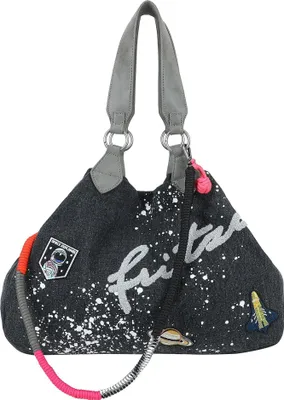 Image de Fritzi aus Preußen sac à épaule Izzy Medium Limited Canvas Shoulder Bag Out Of Space gris foncé